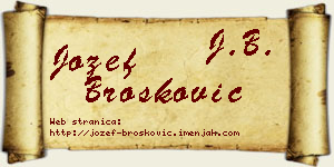 Jožef Brošković vizit kartica